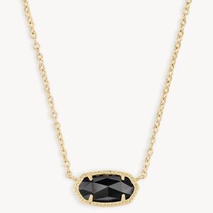 Kendra Scott Elisa Gold Pendant in Black Opaque Glass